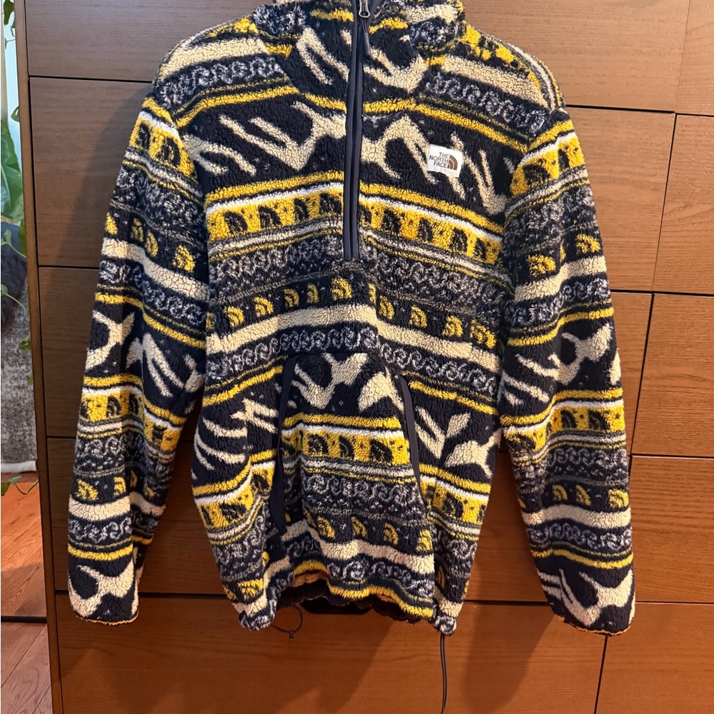 The North Face Men's Zip Up Sweater - Yellow, Black, and Gray